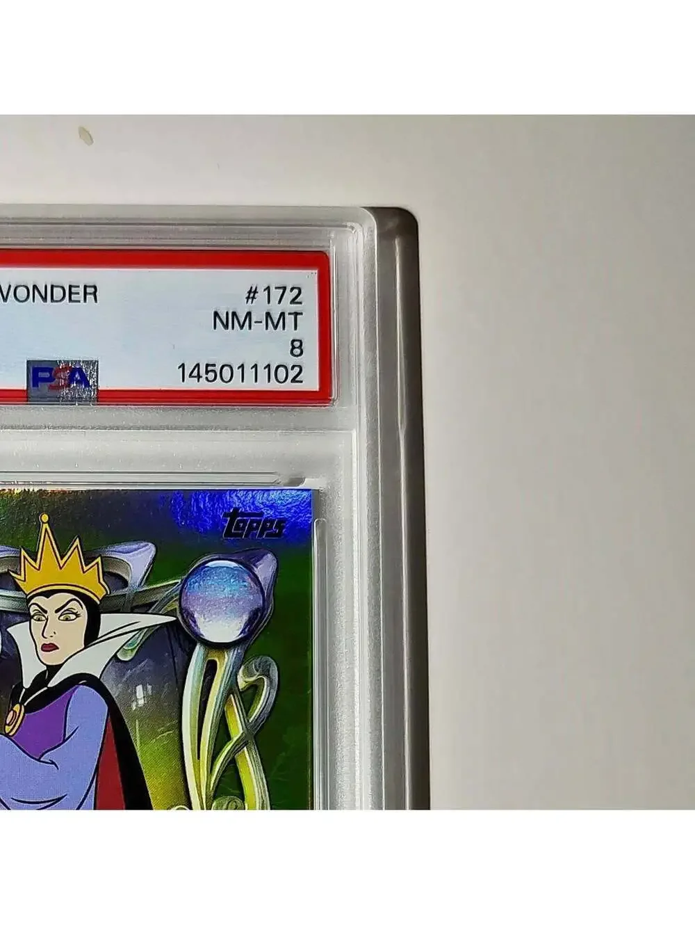 Evil Queen 2025 Topps Disney #172 Card Snow White and the Seven Dwarfs PSA 8